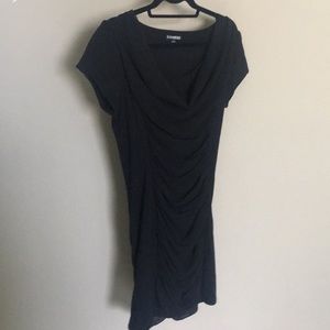 Express black short sleeve midi dress